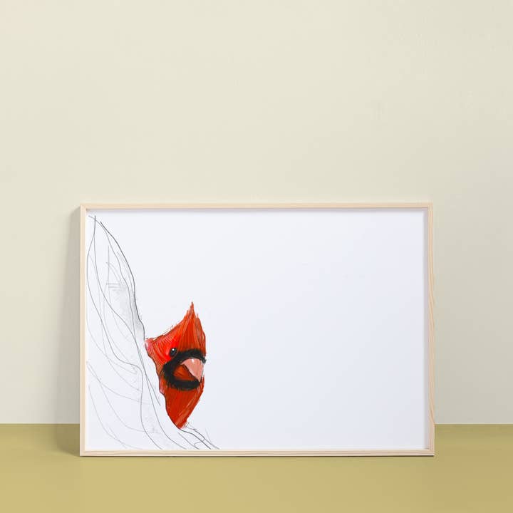 Noordelijke kardinaal (gluren) Kunstdruk voor wholesale door resetreality