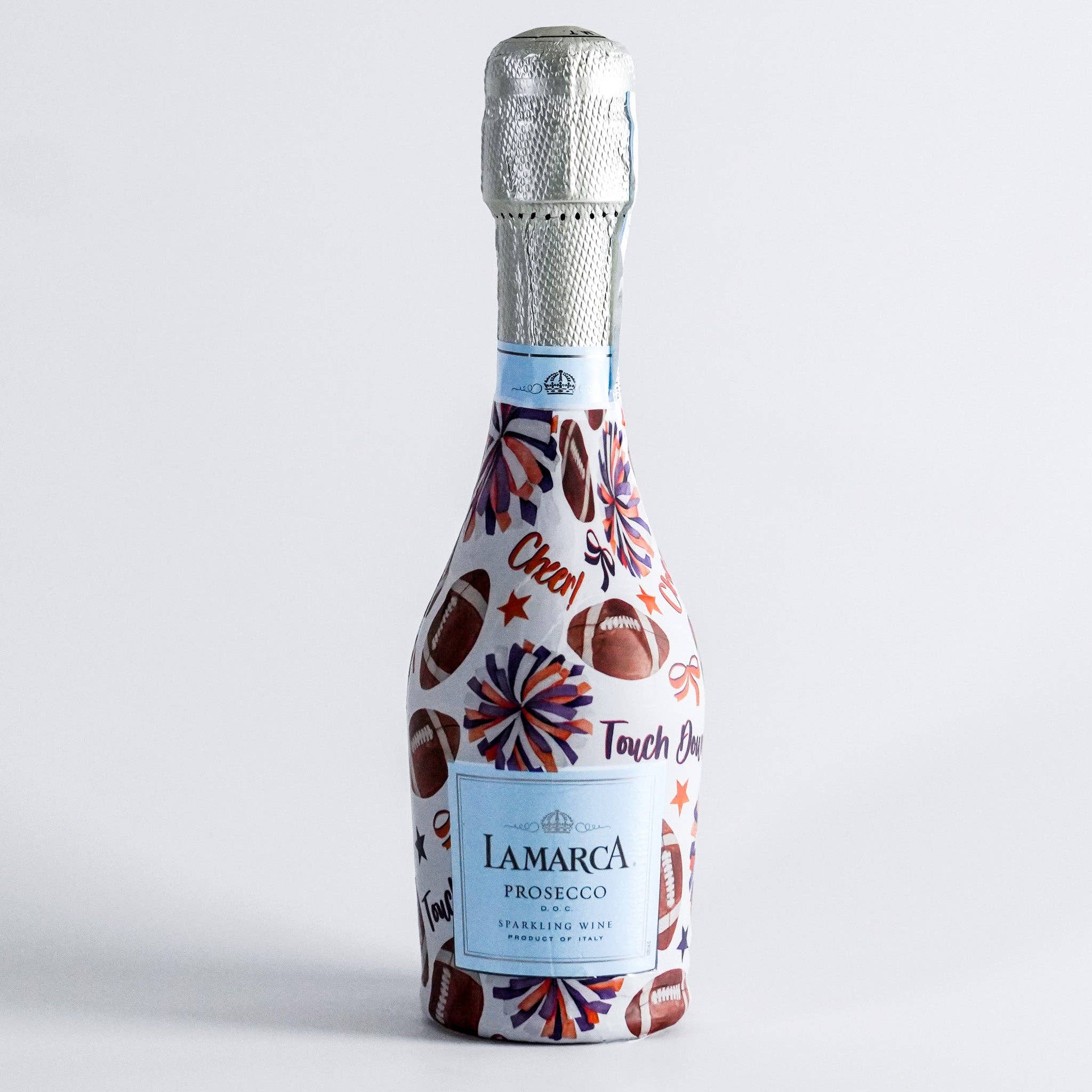 Beau Bottles - Wholesale Wine Gift Bag - Beau Bottles Orange and Purple Game Day - MINI Prosecco Collection - Six Pack0