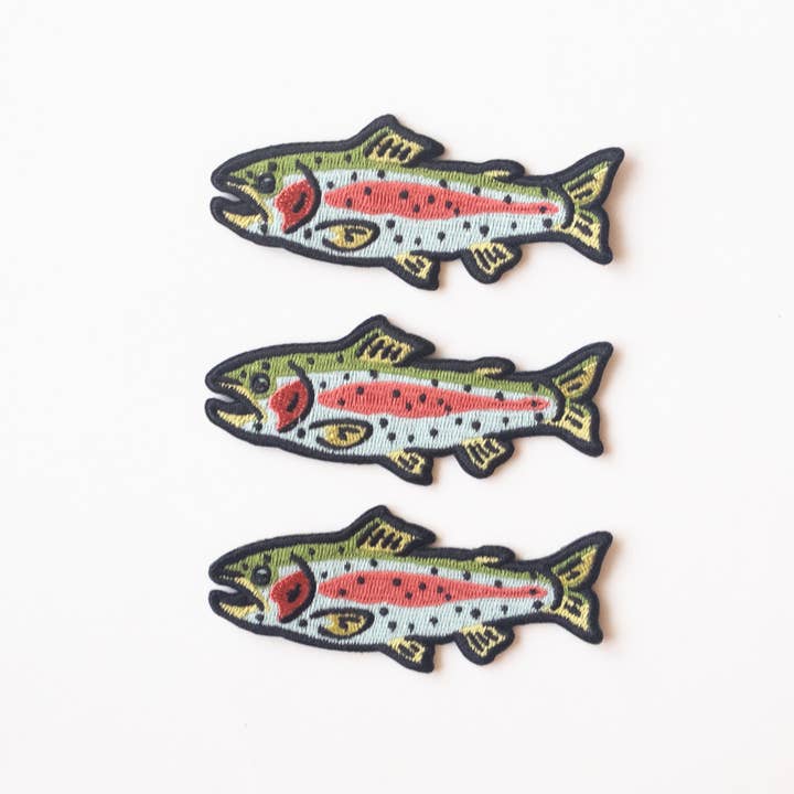 Union Made - Wholesale Patch - Rainbow Trout Embroidered Iron on Patch3