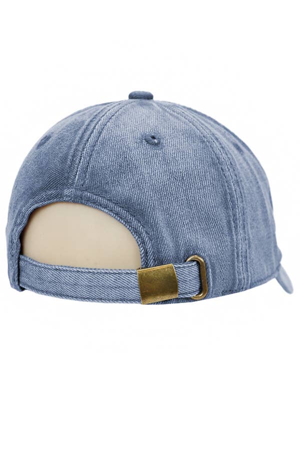 Cap Zone - Wholesale Baseball Cap - Unisex - American Flag Rhinestone Patch Washed Denim Baseball Cap20