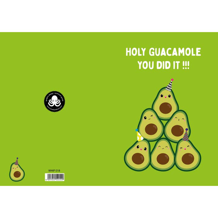 Studio Inktvis - Wholesale Congratulations Card - Greeting card Avocado Holy Guacamole you did it