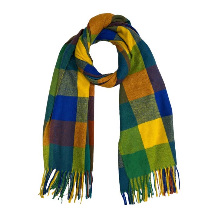 Small Check Wool Mix Winter Scarf for wholesale by Lili Scarves (US Duty Free)