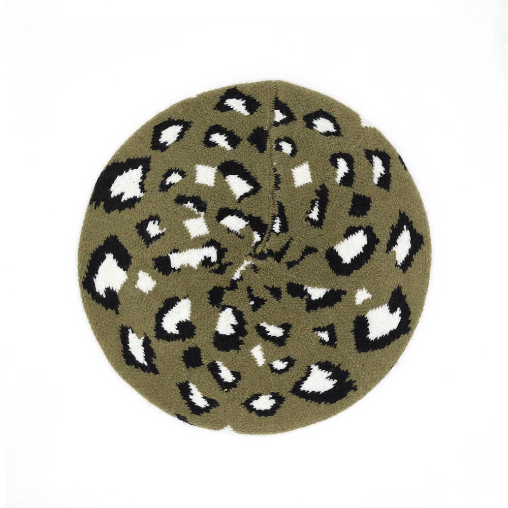 Hana - Wholesale Beret - Women's - Leopard Pattern Stretchy Beret6
