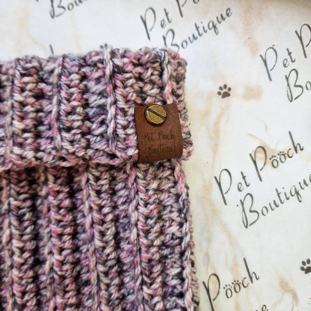 Pet Pooch Boutique - Wholesale Pet snood – Dog - Heather Bloom Roll Top Dog Knitted Snood- UK made/autumn1