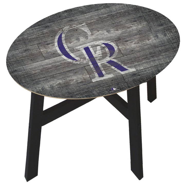 Colorado Rockies Distressed Wood Side Table for wholesale by Fan Creations