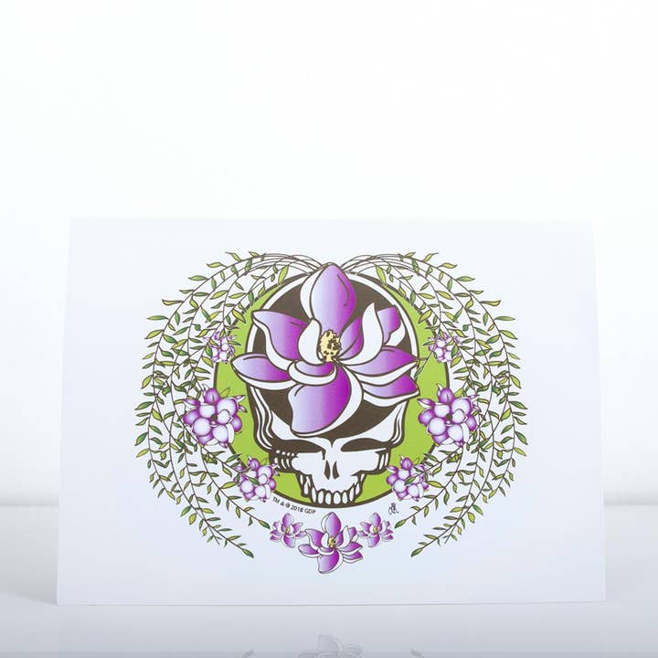 Grateful Dead Sugar Magnolia Stealie Greeting Card for wholesale by Little Hippie LLC