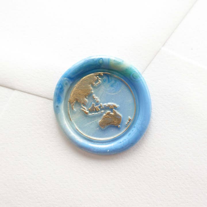 Fiona Ariva – wholesale Gummistämpel/dekorativ stämpel – Waxstämpel med jordglob, vaxstämpelkit eller stämpelhuvud1