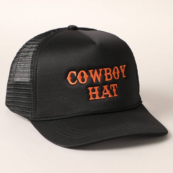 Fashion City – Engroshandel Trucker hat - Unisex – Cowboyhat Broderet Mesh Bagside Trucker-hætte1