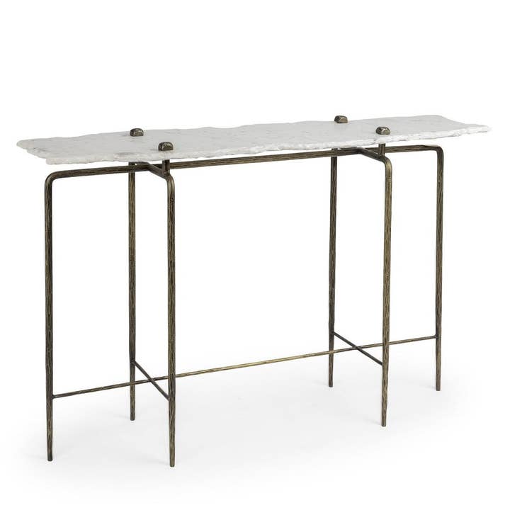 Pinera Witte Marmeren Tafelblad Rechthoekige Console Tafel voor wholesale door LOOMLAN