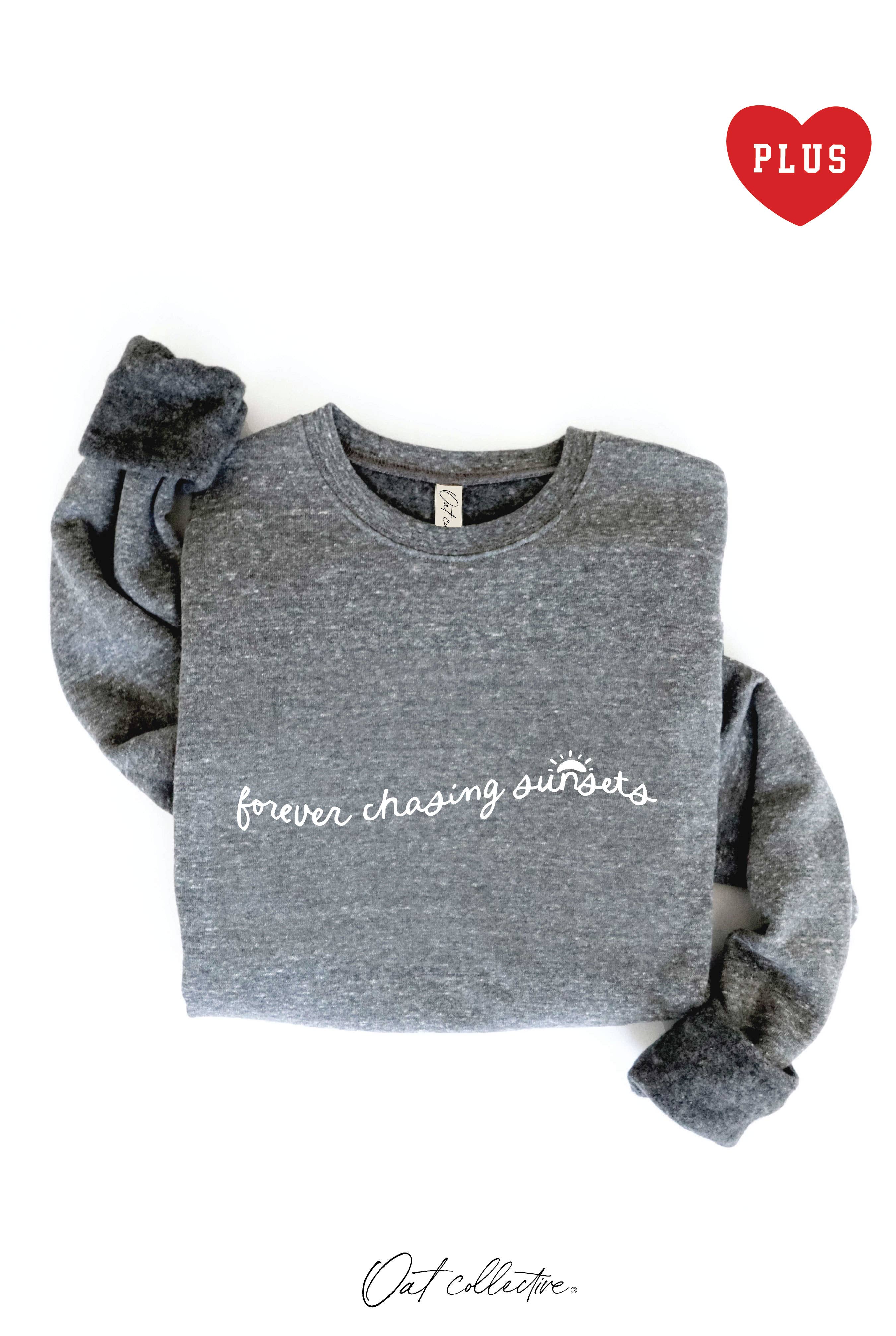 OAT COLLECTIVE - Wholesale Graphic Sweatshirt - Women's - FOREVER CHASING SUNSETS  Plus Graphic Sweatshirt11