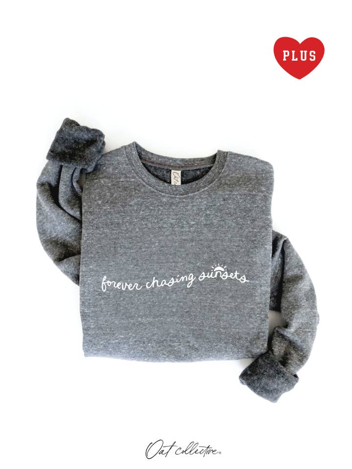 OAT COLLECTIVE - Wholesale Graphic Sweatshirt - Women's - FOREVER CHASING SUNSETS Plus Graphic Sweatshirt11