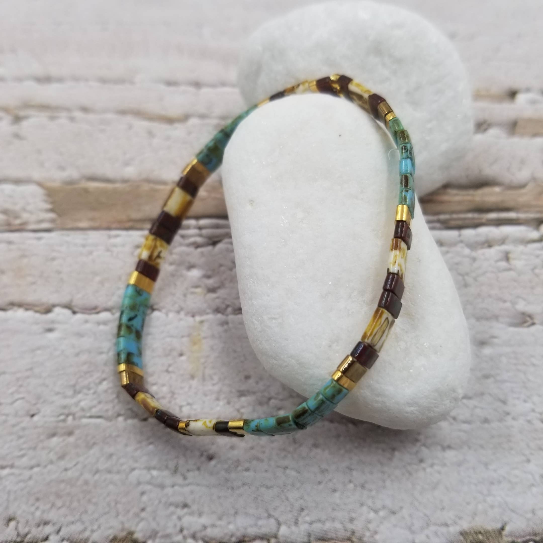 Treasure Wholesale – Pulseira de missangas por atacado – Pulseira Tila Conta Boho1