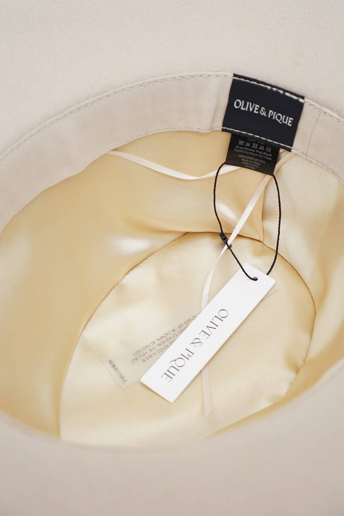 Olive & Pique – Fedora - Unissexo por atacado – Chapéu Rancher com Fixadas 100% Lã, Lã, Lã, Aba, Bege2