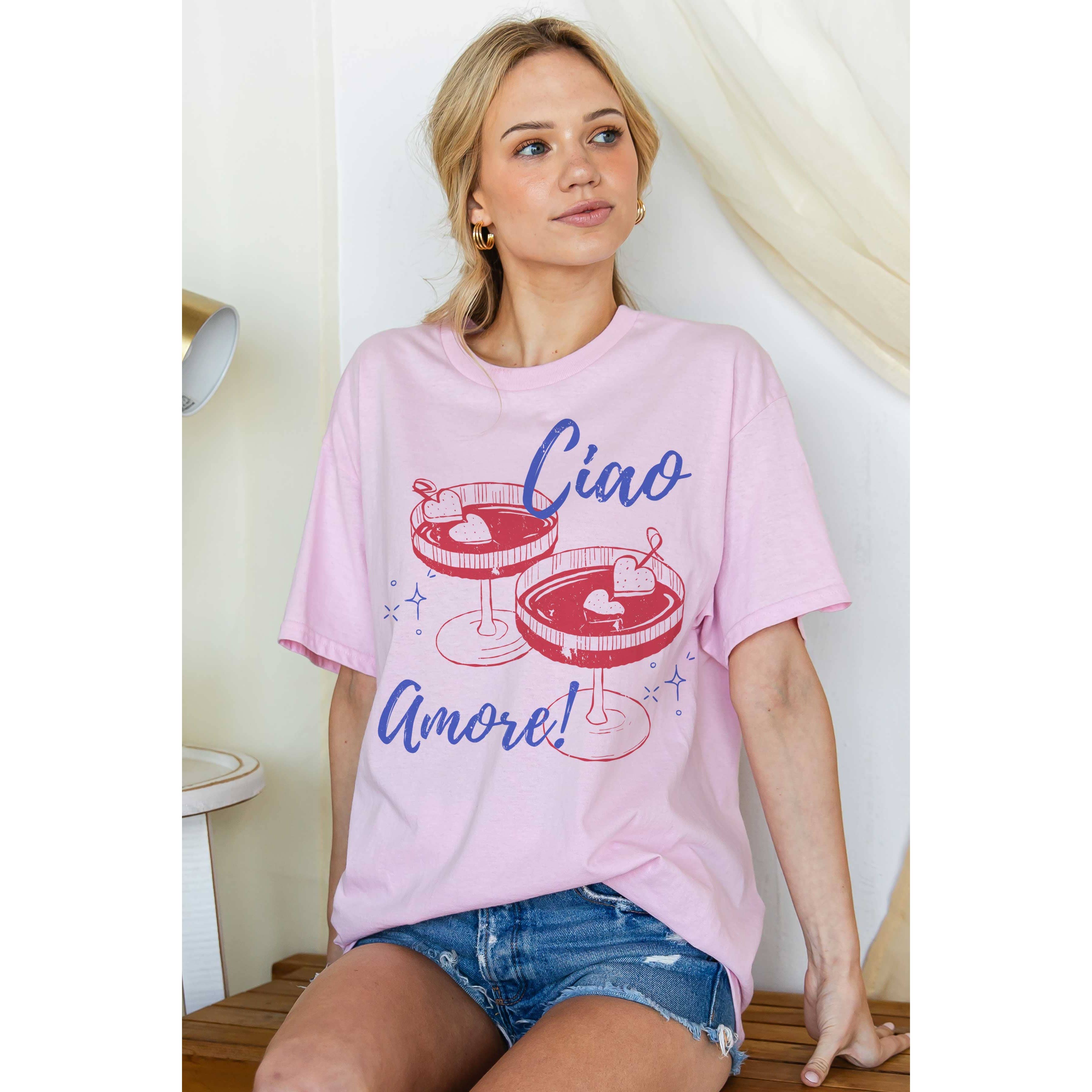 BLUME & CO. - Vendita all'ingrosso Maglietta stampata - Donna - CIAO AMORE T-shirt Grafica Oversize4