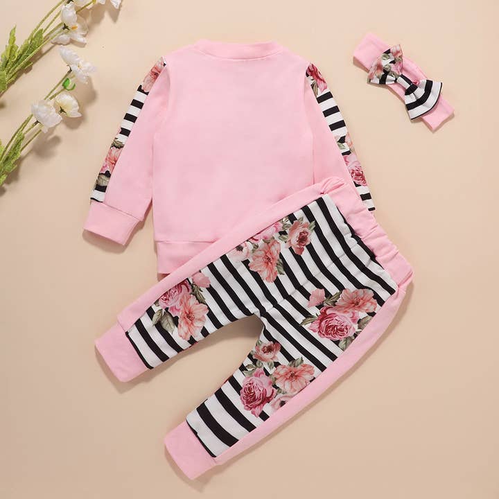 Fennco Styles – wholesale Clothing set – Baby – Daddy's Little Princess Pink Cotton 3pcs Girl Outfit