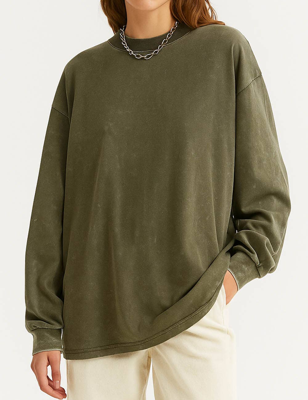 Sweetkama - Wholesale Sweatshirt - Women's - Ladies Oversize Round Neck Daily Pullover ZJCX2304