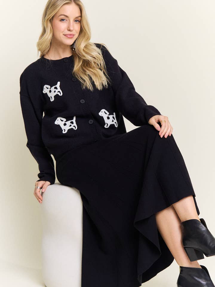 CESW4225-GILET À BOUTONS BRODERIE CHIEN pour la vente par ADORA LA