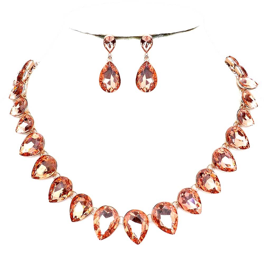 Diacly - Wholesale Jewelry Set - Pear Connection Crystal Necklace Set4