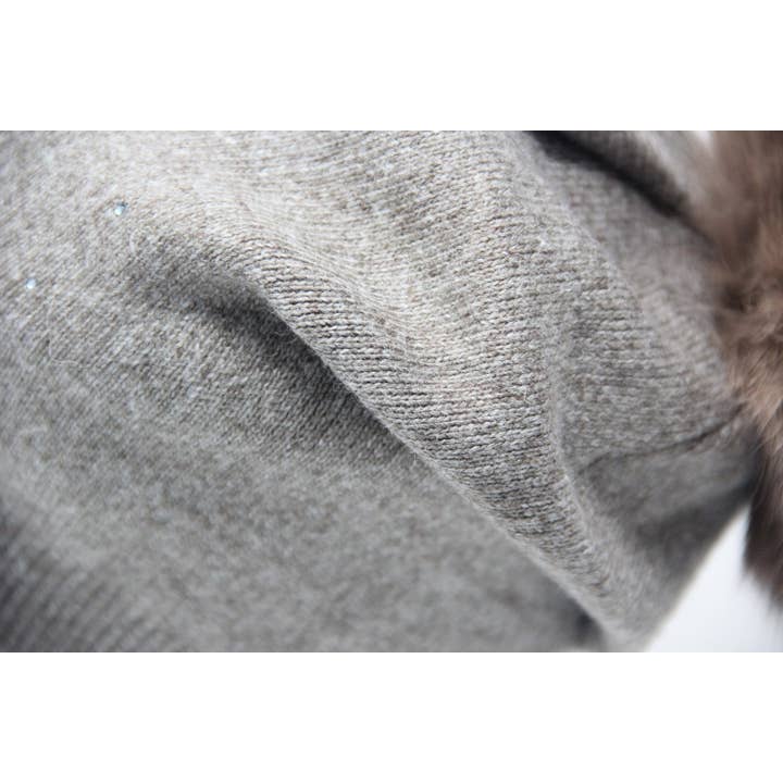 FanakoStudioNYC - Wholesale Beanie - Women's - New, 100% Cashmere Beanie Hat With Real Fox Fur Pom Pom/ Winter Hat For Women/ Wool Winter Hat/beanie.christmas Gift1