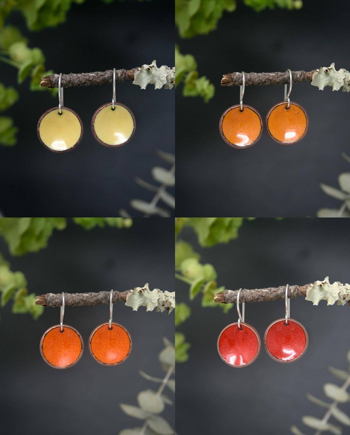 Rising Jewelry – wholesale Hängande örhängen – Emalj Penny Kopparörhängen, Smycken, Dinglande örhängen6