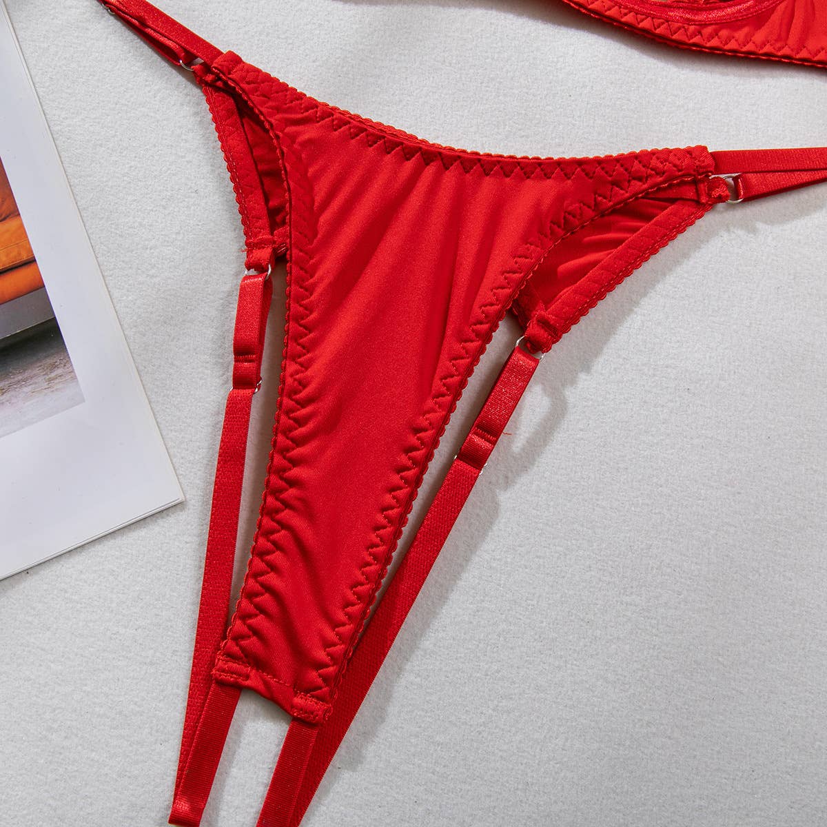 Tourtiwi - Wholesale Lingerie Set - Women's - Sexy lingerie hollow tassel crotchless underwear8