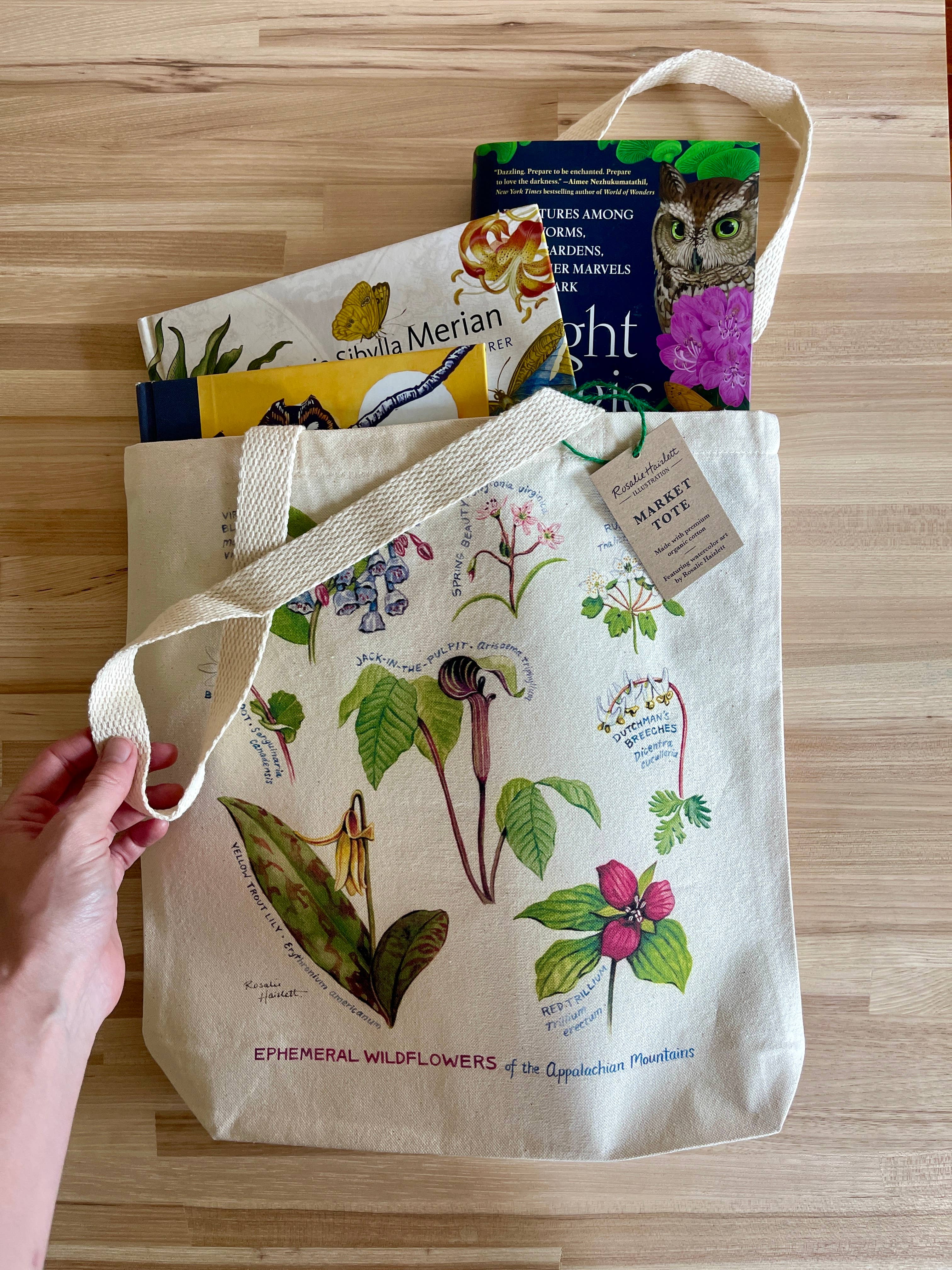 Rosalie Haizlett Illustration - Wholesale Tote Bag - Unisex - Appalachian Wildflowers Market Tote4