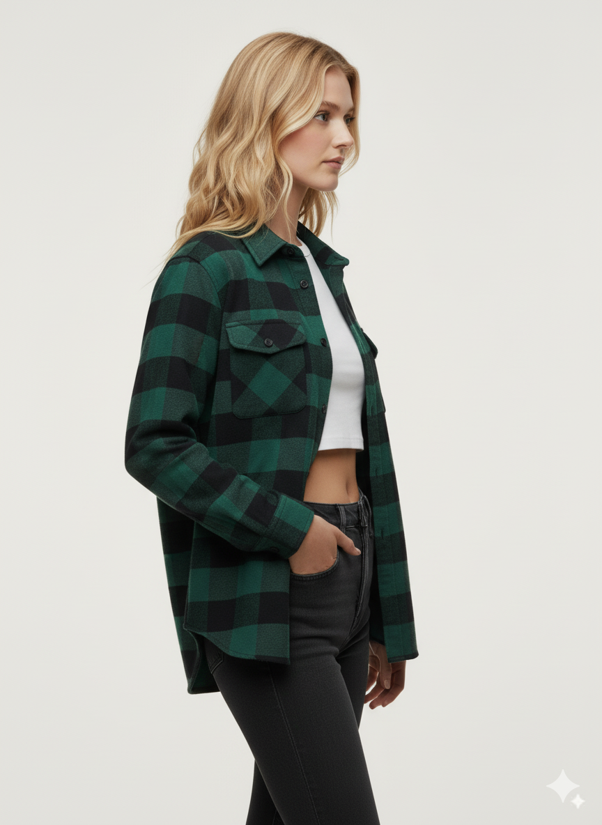 Flannel Long Sleeve Buffalo Plaid Shirt  for wholesale on Faire1