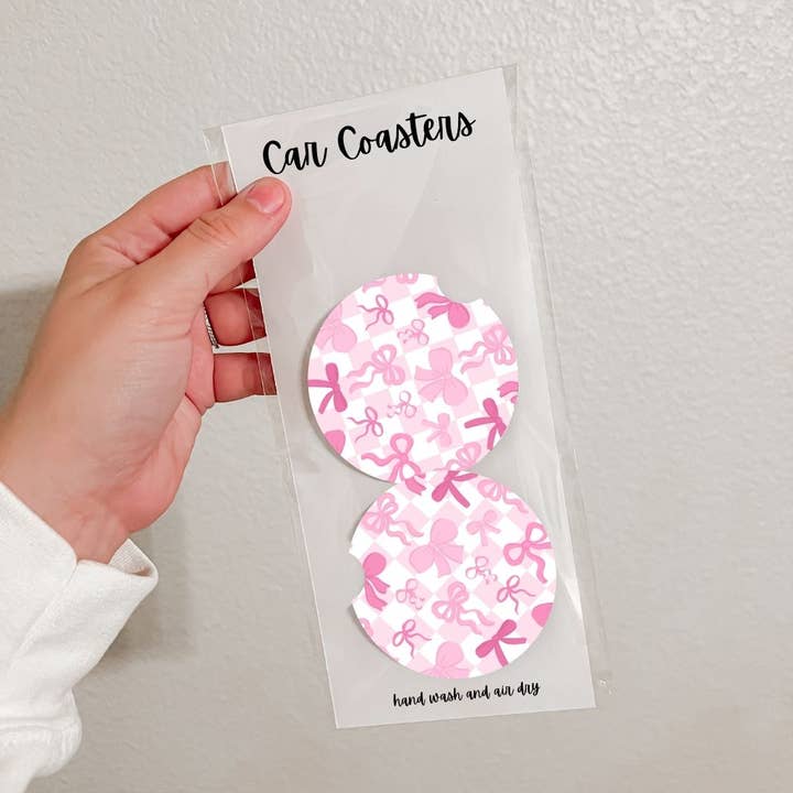 Olivia + Rose - Wholesale Car Coaster - Women's - Set of 2 Neoprene Car Coasters | Coquette (5 Options)