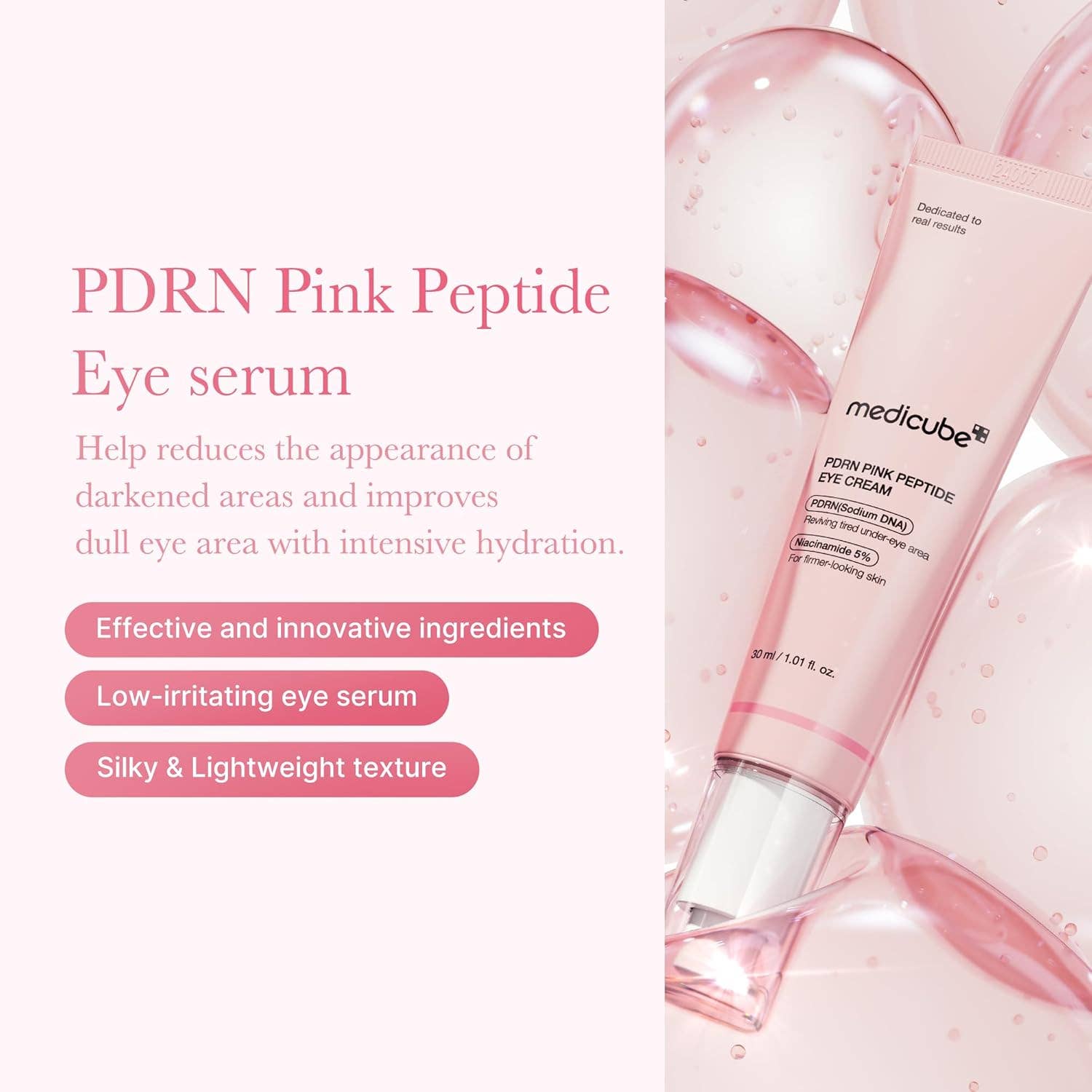 Glowiss – wholesale Eye serum – MEDICUBE Salmon DNA PDRN Pink Peptide Eye Cream 1.01fl.oz1