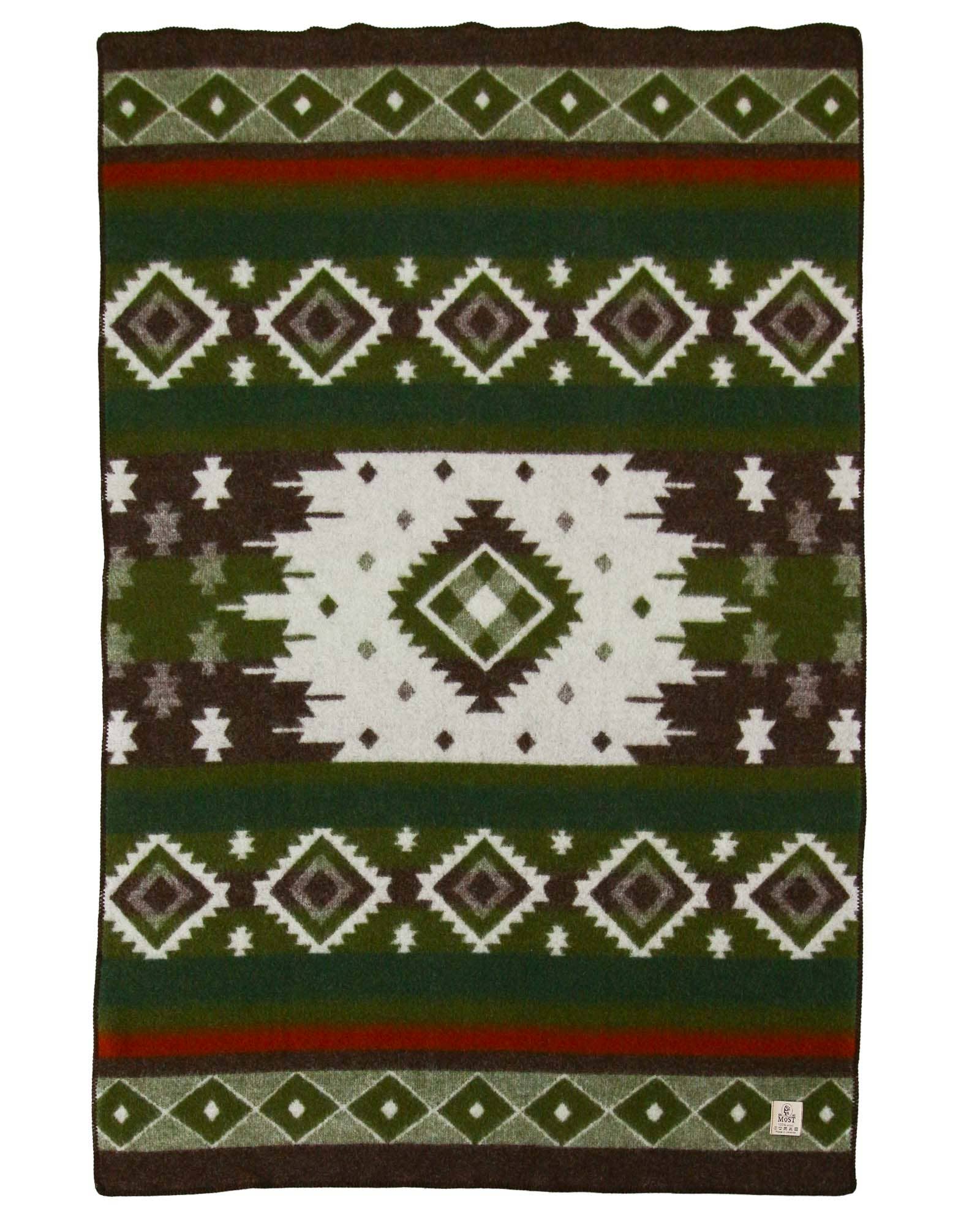 MoST - Wholesale Bedding Blanket - Wool bed Blanket TRIBE - single - green2