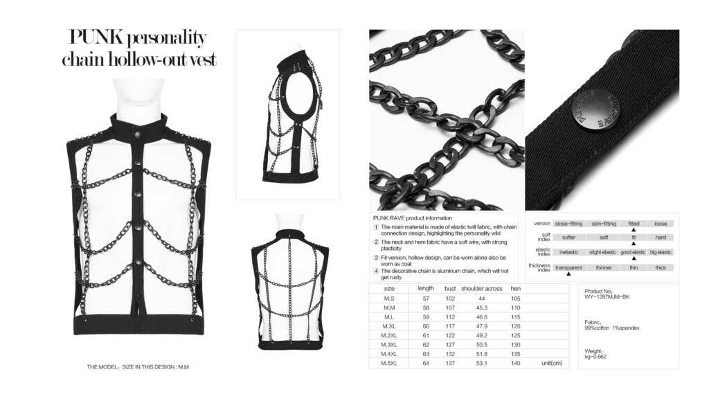 Western Fashion - Wholesale Outerwear Vest - Men's - 200103 - Vest w/chains7
