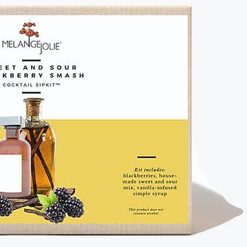 Mela Jolie Sweet & Sour Blackberry Smash - Kit sorso cocktail per la vendita all'ingrosso da parte di Melange Jolie Cocktail SipKits