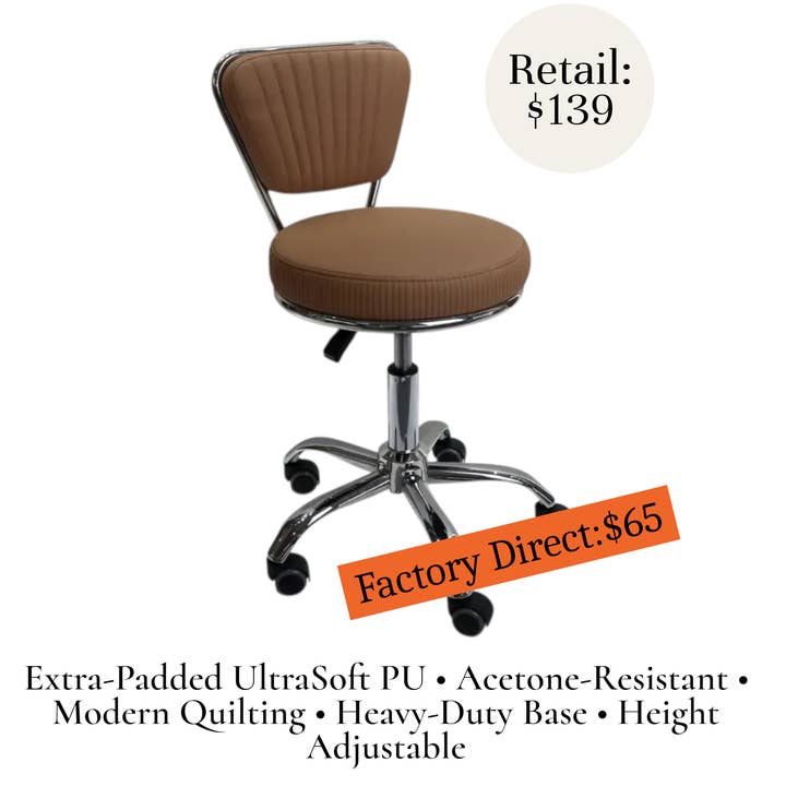 Extra Comfort & Smooth Mobility Pedi Stool for wholesale by Angel Isabella