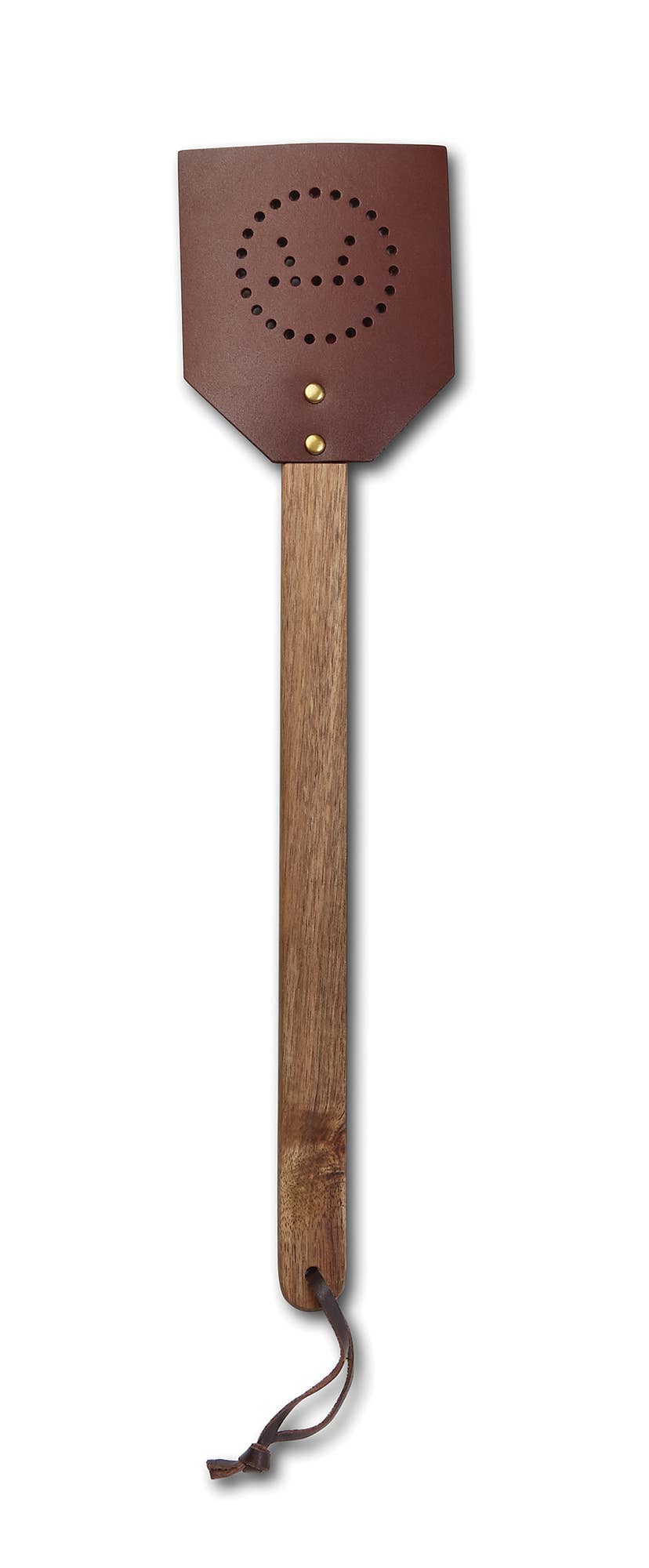 Fox Run Brands - Wholesale Outdoor Grill Tools - Outset Acacia and Leather Fly Swatter, 17.5" x 4.25"5