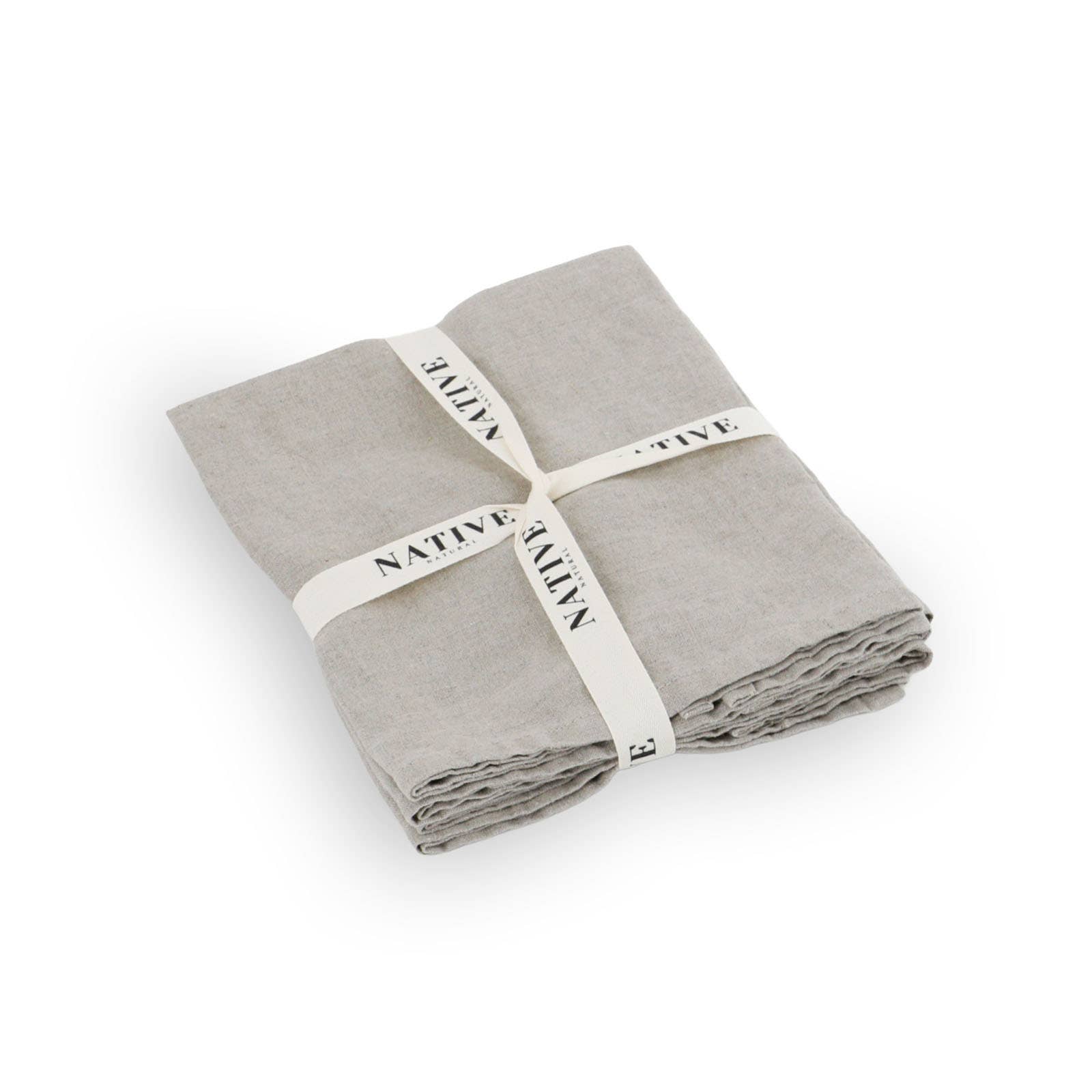 Native Natural - Vente Serviettes de table en tissu - Ensemble naturel de 4 serviettes en lin 100%1