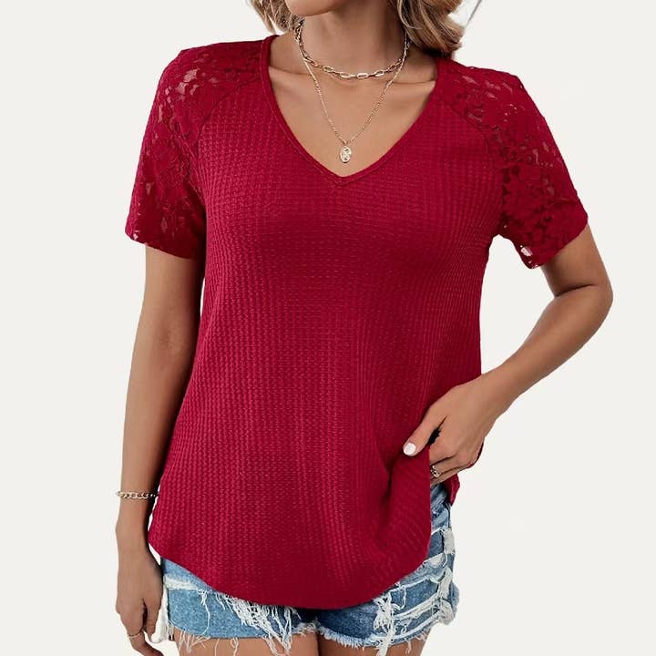 The Moment Collection - Vente Haut en maille – femme - Haut à manches courtes en maille douce et transparente Simply Cutie5