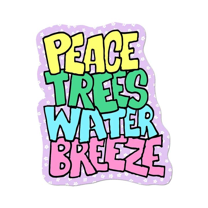 Peace Trees Water Breeze di Oliver Payne - Adesivo Fustellato per la vendita all'ingrosso da parte di Apply Stickers