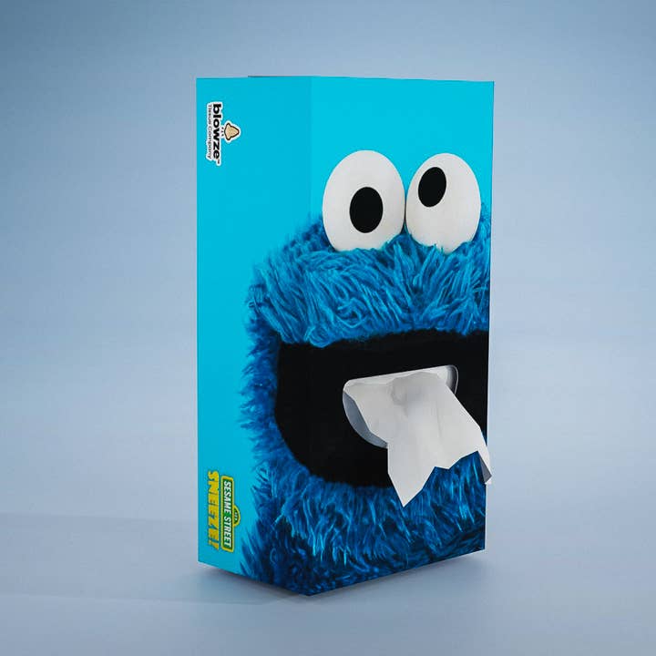 Blowze Tissue Company - Wholesale Tissue Box - Blowzeâ„¢ SESAME STREET SNEEZE - Cookie Monster