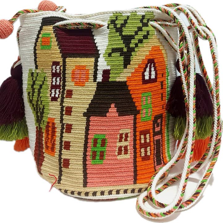 Bolso Wayuu Hecho a Mano Mochila Correa Bandolera Bolsa de Mano para venta al por mayor de Authentic Origin Colombia