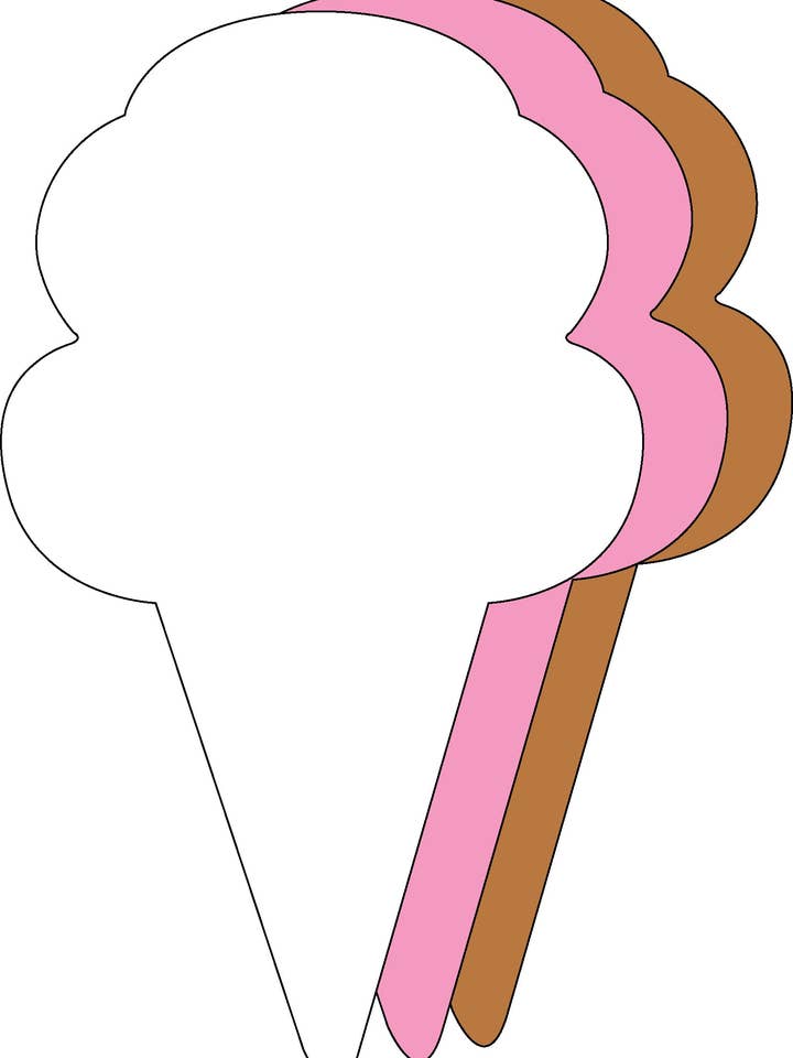 Nápoles de gelados grandes recortes criativos tri-color por atacado de Creative Shapes Etc.