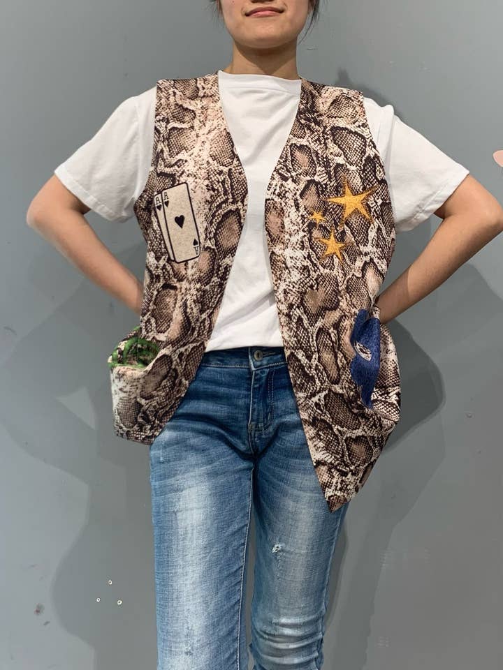 REMOVED BRAND - Wholesale Outerwear Vest - Women's - print gile1