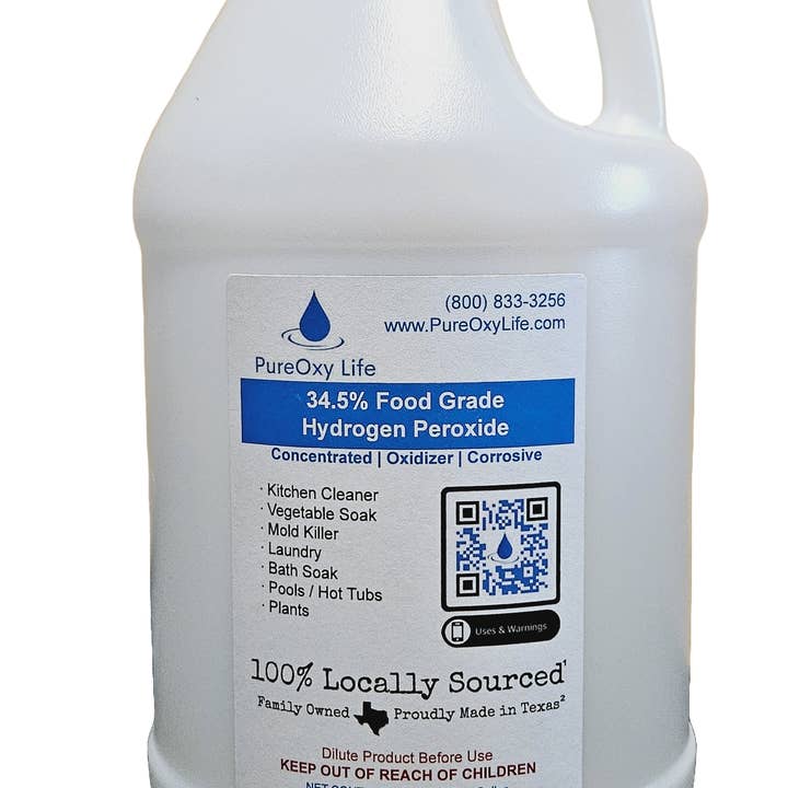 PureOxy Life - Wholesale All-Purpose Cleaning Spray - 128oz Gallon 34.5% Concentrated Food Grade Hydrogen Peroxide