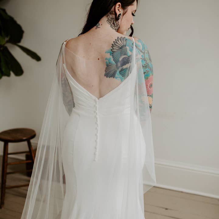 Ruffled Rose Veils - Wholesale Veil - Women's - Soft Drape Cape Veil3