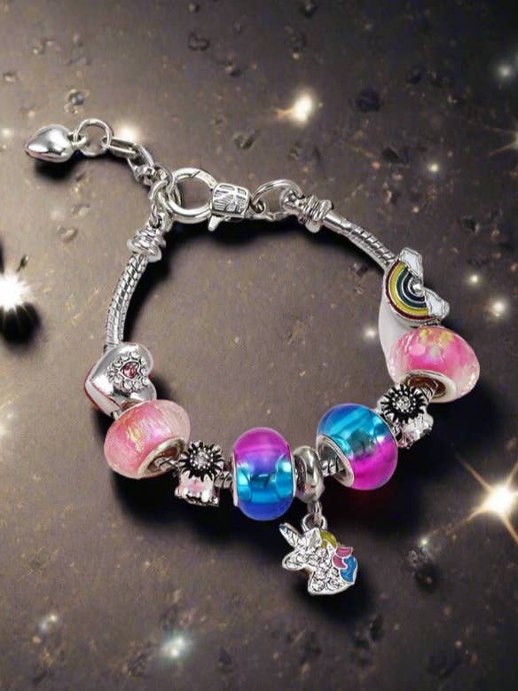 Crystal Unicorn DIY Men's and Women's Snake Bone Bracelet for wholesale by RabenBeads