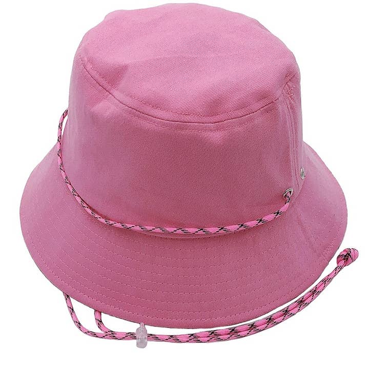 Fashion City - Wholesale Bucket Hat - Women's - Solid Chin String Cotton Safari Bucket Hat8