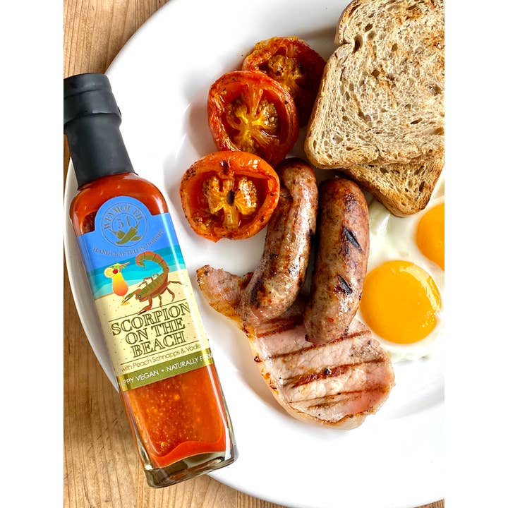 Weymouth 51 Hot Sauces - Vendita all'ingrosso Salse piccanti - Salsa al peperoncino super piccante fermentata Scorpion on the Beach 220 ml