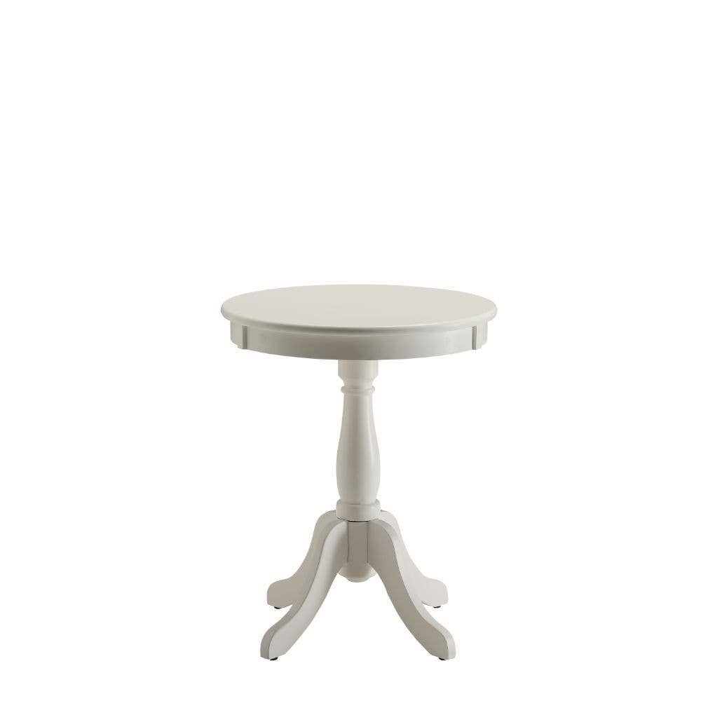 HomeRoots - Wholesale Side Table - Cottage White Wood Pedestal Side Or End Table0