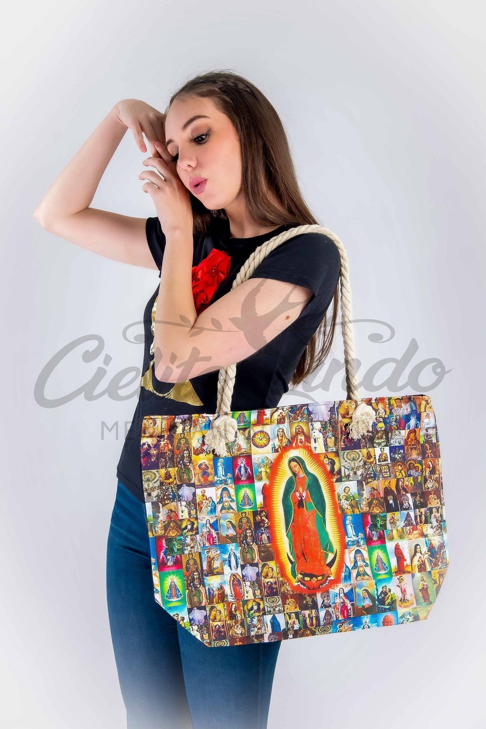 Cielito Lindo - Vente Tote bag – femme - Grand sac fourre-tout Virgen de Guadalupe0
