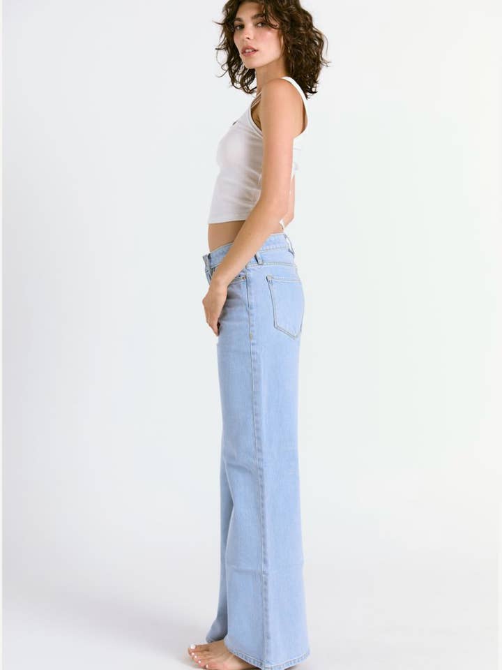 Porter Blue Apparel - Wholesale Jeans - Women's - REBEL WIDE LEG IN NOA WASH1