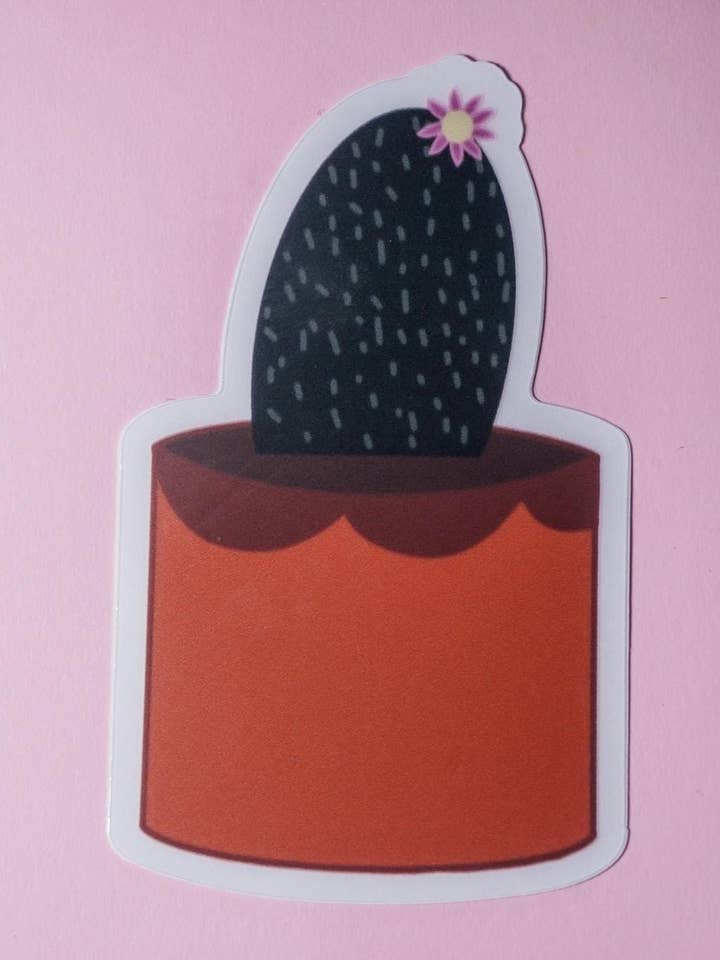 Autocollant Cactus en Fleurs – Esthétique Mignonne & Résiliente pour la vente par Fern Hollow Co.